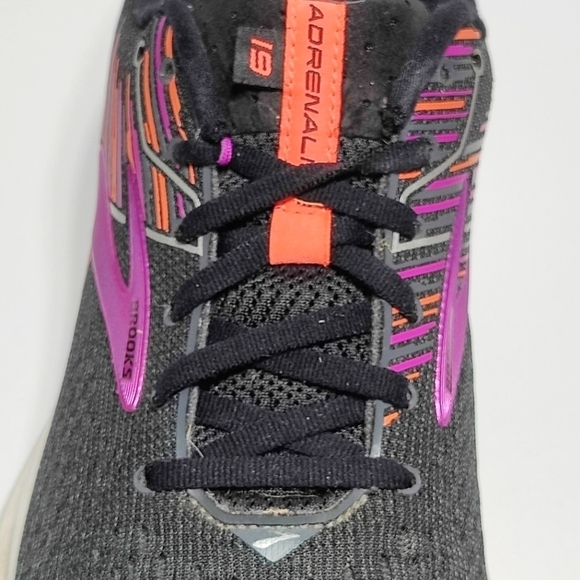 Brooks Adrenaline GTS 19 Black Pink Orange Women's Running Shoes Size 11.5B Med - Picture 4 of 9